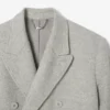 Abrigo de lana con diseño en V y doble botonadura para hombre