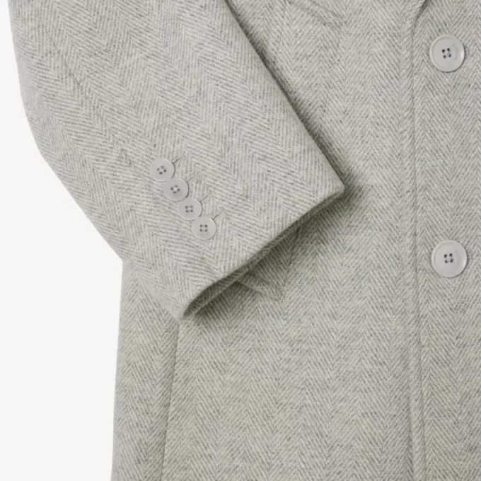 Abrigo de lana con diseño en V y doble botonadura para hombre