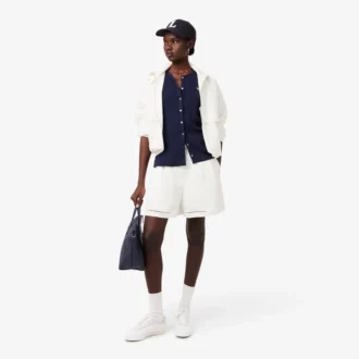 Bermudas oversize de mezcla de lino con corte fluido