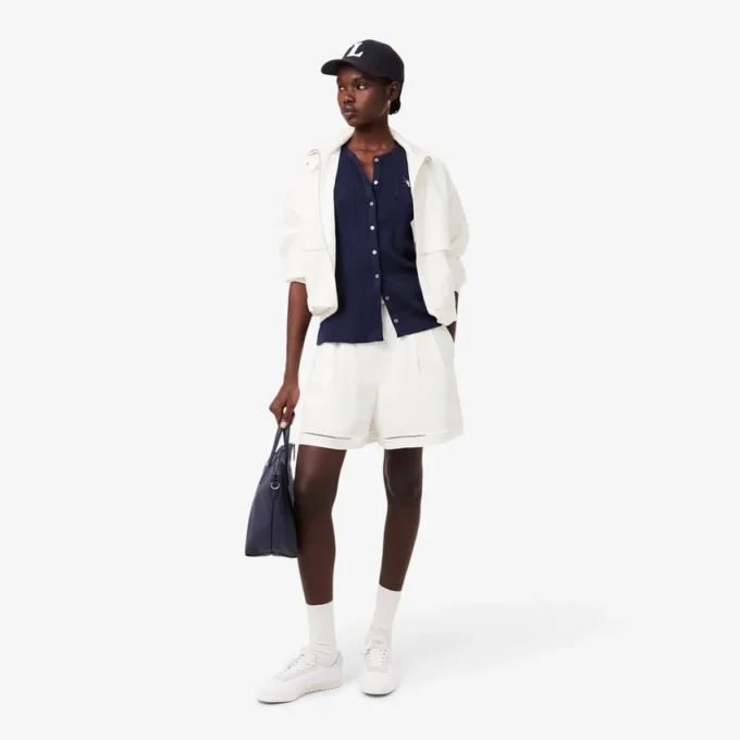 Bermudas oversize de mezcla de lino con corte fluido