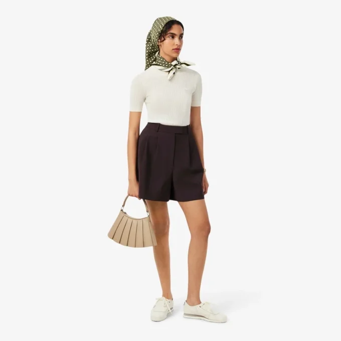 Bermudas oversize plisadas de mezcla de lana The Blend