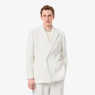 Blazer de hombre de doble botonadura con insignia Heritage bordada