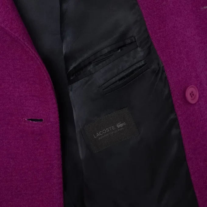 Blazer de lana marmolada de doble botonadura de la pasarela