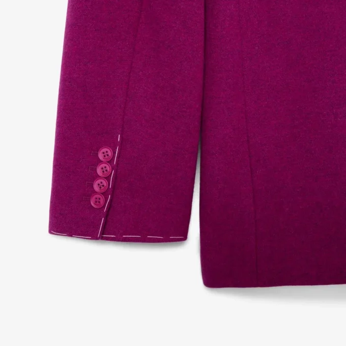 Blazer de lana marmolada de doble botonadura de la pasarela