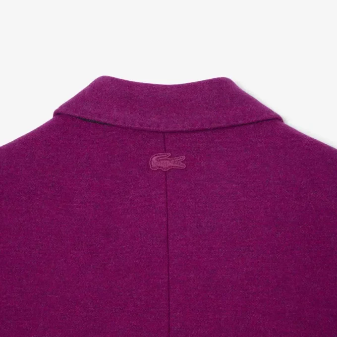 Blazer de lana marmolada de doble botonadura de la pasarela