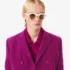 Blazer de lana marmolada de doble botonadura de la pasarela