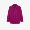 Blazer de lana marmolada de doble botonadura de la pasarela
