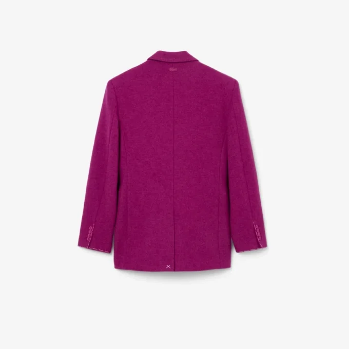 Blazer de lana marmolada de doble botonadura de la pasarela
