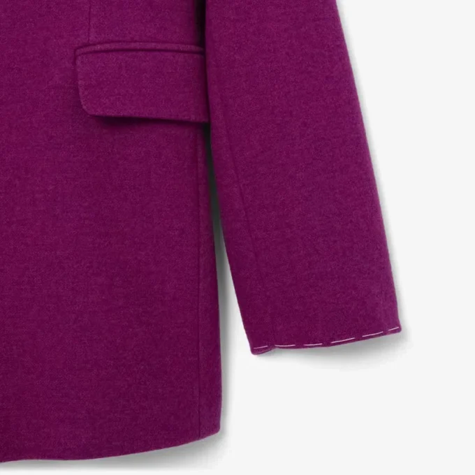 Blazer de lana marmolada de doble botonadura de la pasarela