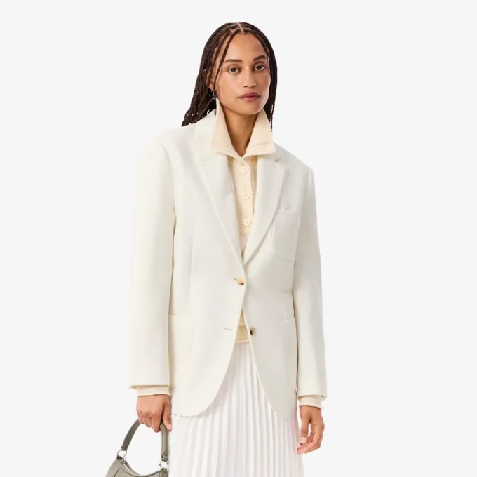 Blazer de sarga de lana para mujer