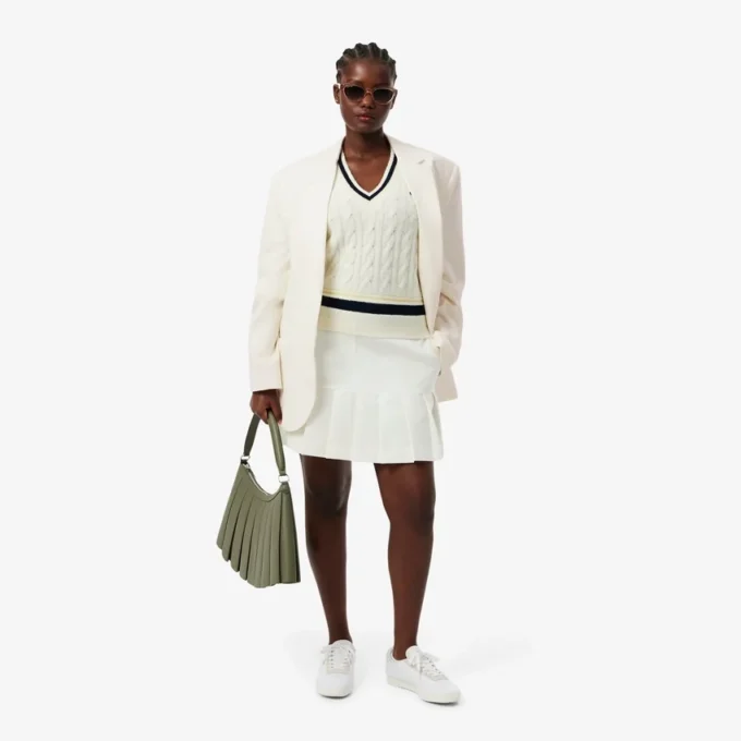 Blazer de sarga de lana para mujer