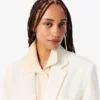 Blazer de sarga de lana para mujer