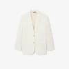 Blazer de sarga de lana para mujer