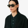 Blazer de satén con cuello chal de la pasarela