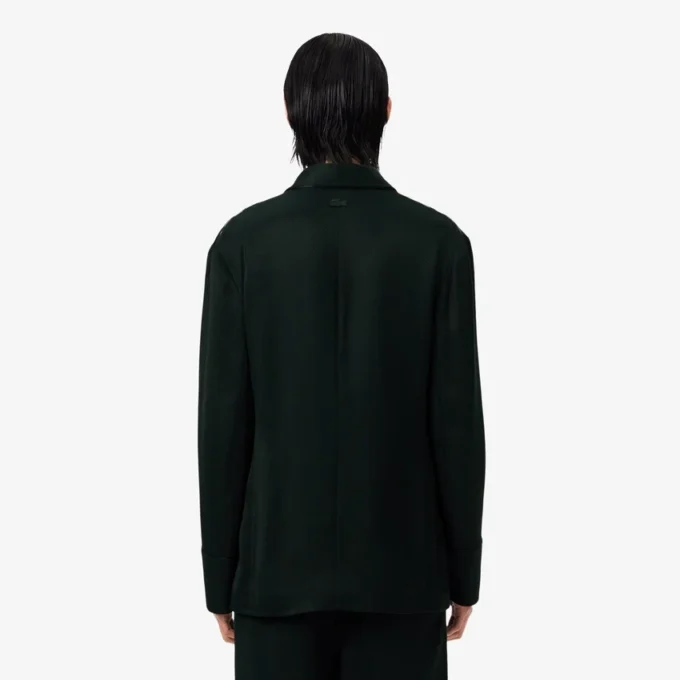 Blazer de satén con cuello chal de la pasarela