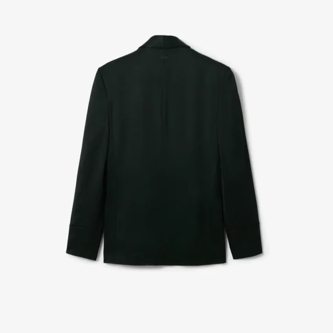 Blazer de satén con cuello chal de la pasarela