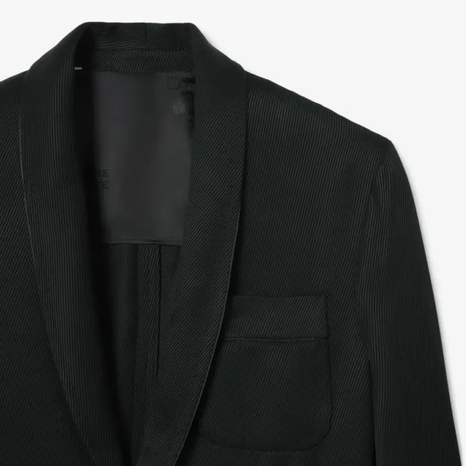 Blazer de satén con cuello chal de la pasarela