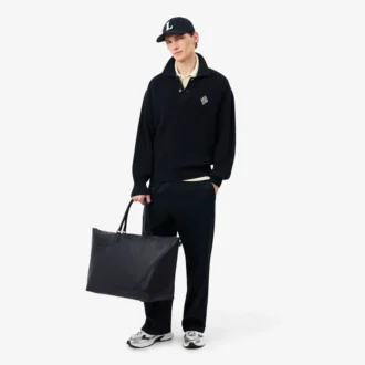 Bolso de fin de semana de piel granulada Lacoste Club