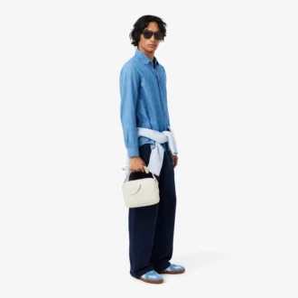 Bolso de mano de piel granulada Lacoste Club