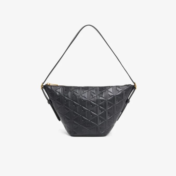 Bolso hobo pequeño de piel con relieve Maheki