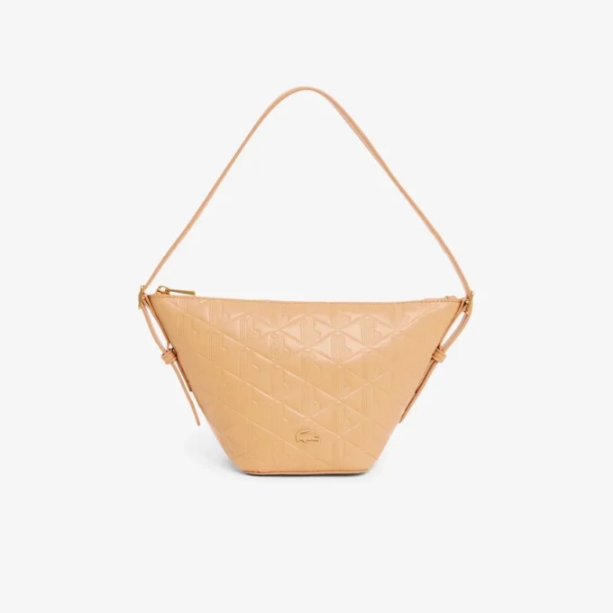 Bolso hobo pequeño de piel con relieve Maheki