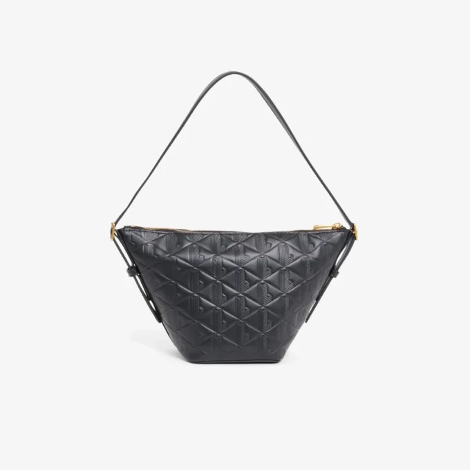 Bolso hobo pequeño de piel con relieve Maheki
