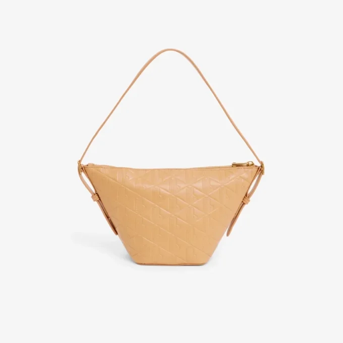 Bolso hobo pequeño de piel con relieve Maheki