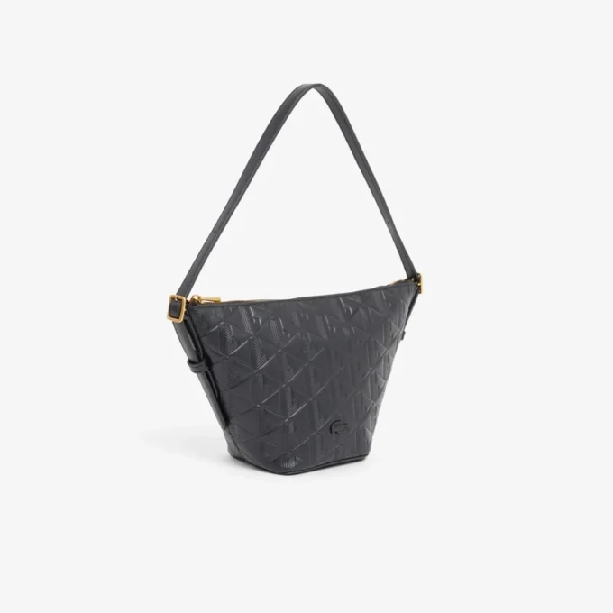 Bolso hobo pequeño de piel con relieve Maheki