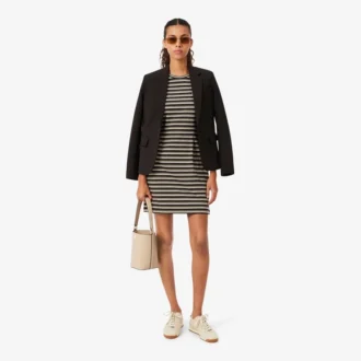 Bolso tipo cubo de piel Tennis Bliss pequeño