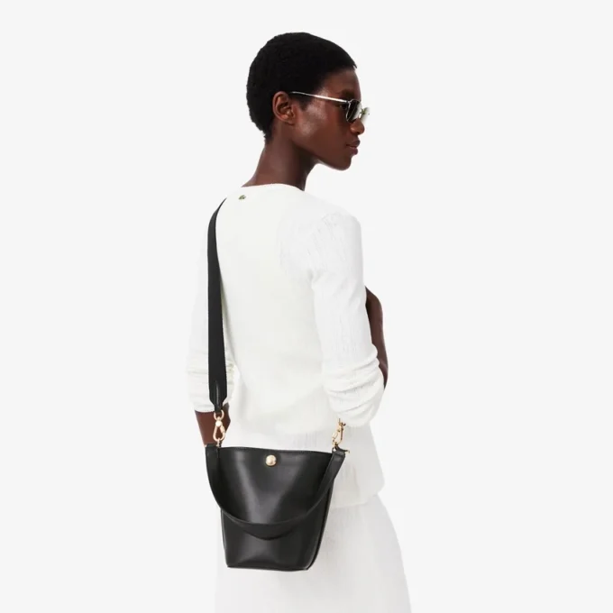 Bolso tipo cubo de piel Tennis Bliss pequeño