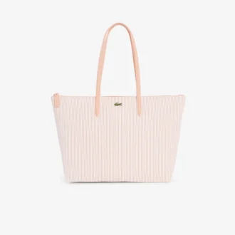 Bolso tote grande a rayas L.12.12 Concept