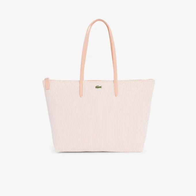 Bolso tote grande a rayas L.12.12 Concept