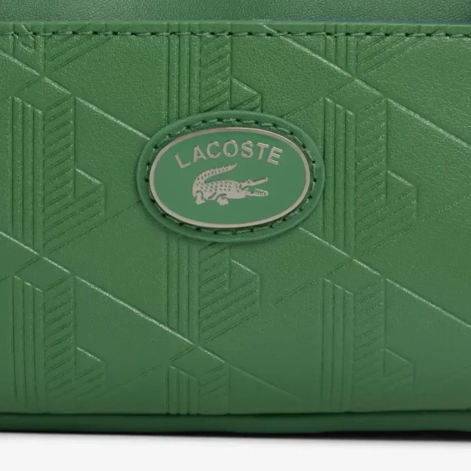 Bolso vertical de cuero con monograma