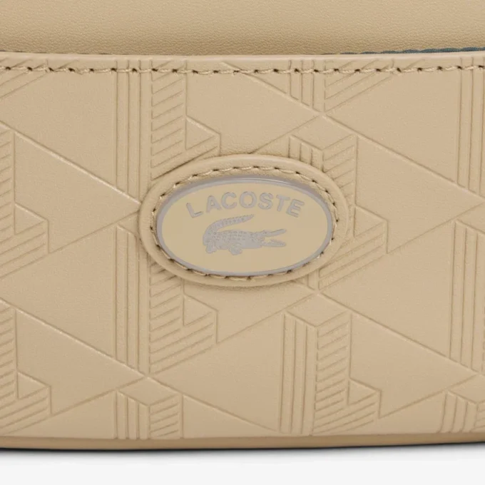 Bolso vertical de cuero con monograma