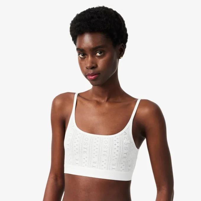Bralette con logo en punto calado