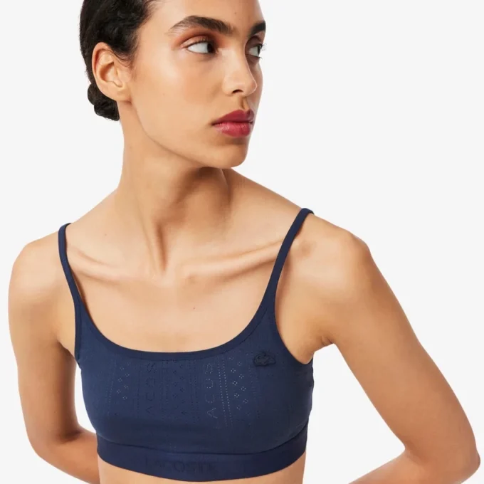 Bralette con logo en punto calado