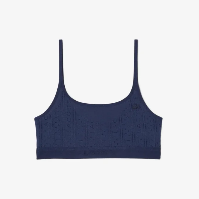 Bralette con logo en punto calado