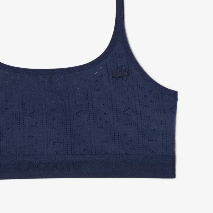 Bralette con logo en punto calado