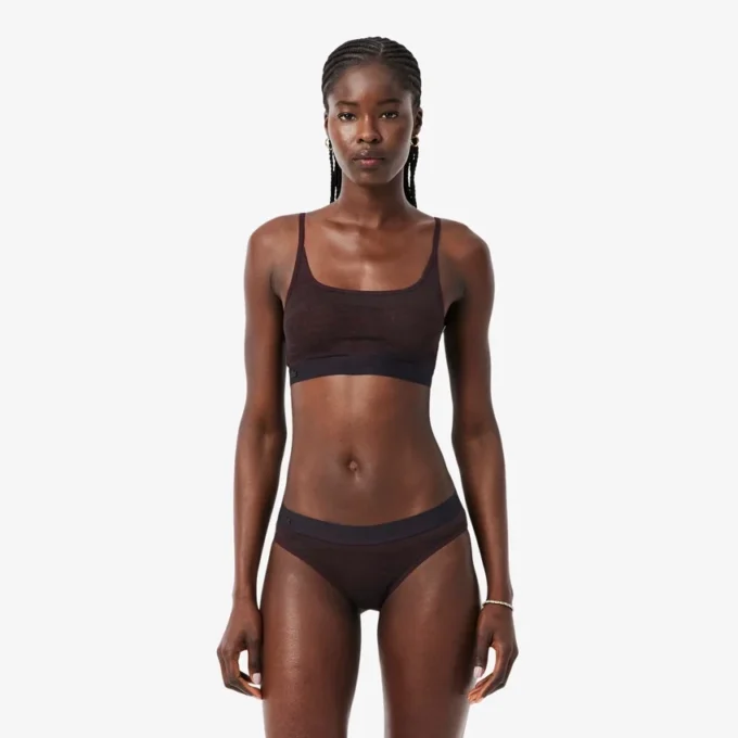 Bralette de malla con detalle de cocodrilo