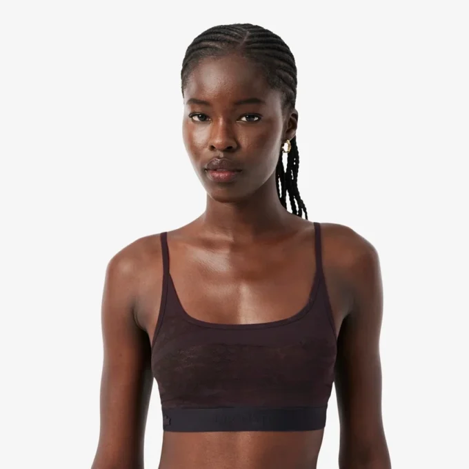 Bralette de malla con detalle de cocodrilo