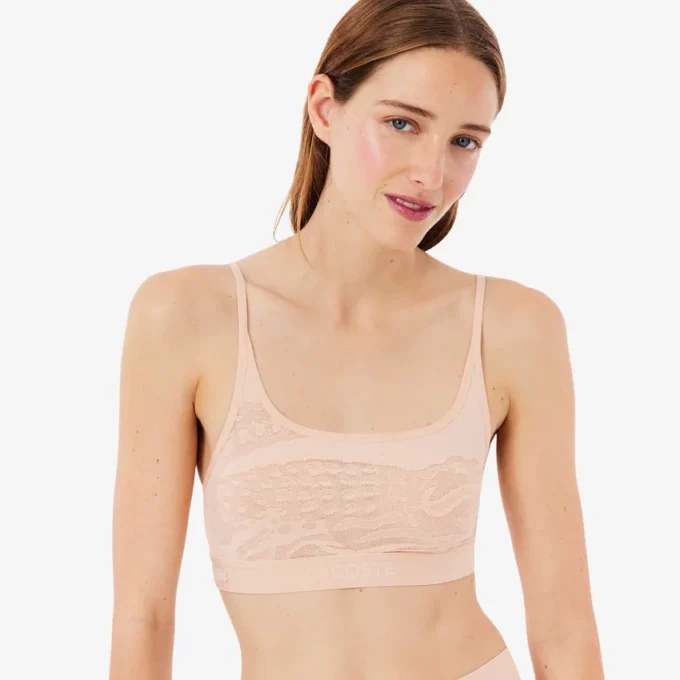 Bralette de malla con detalle de cocodrilo