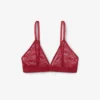 Bralette triangular con encaje y logotipo
