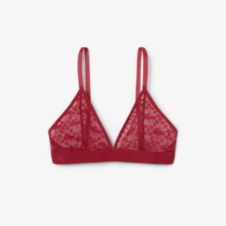 Bralette triangular con encaje y logotipo