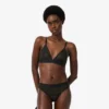 Bralette triangular con encaje y logotipo