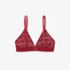 Bralette triangular con encaje y logotipo