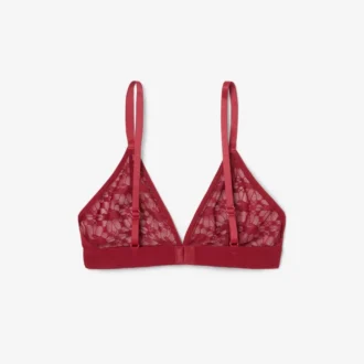 Bralette triangular con encaje y logotipo