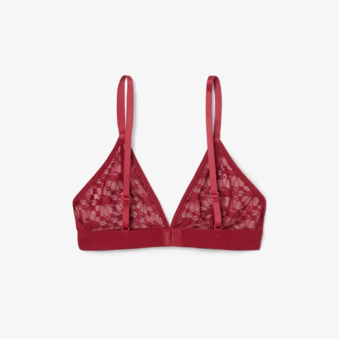 Bralette triangular con encaje y logotipo