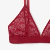 Bralette triangular con encaje y logotipo