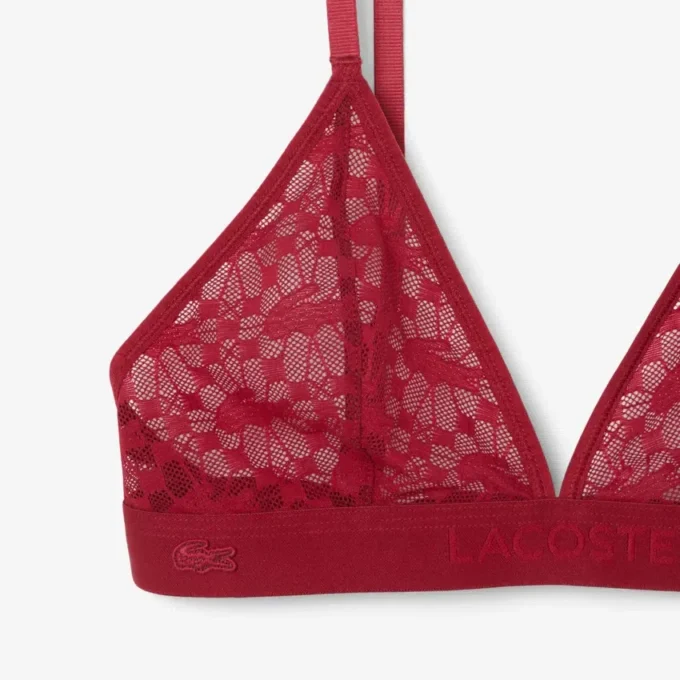 Bralette triangular con encaje y logotipo