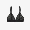 Bralette triangular con encaje y logotipo